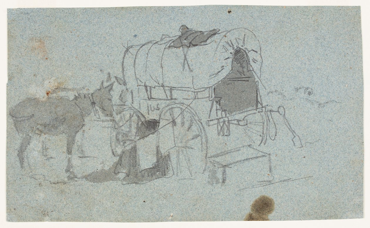Wóz wojskowy i muł autorstwa Winslow Homer
