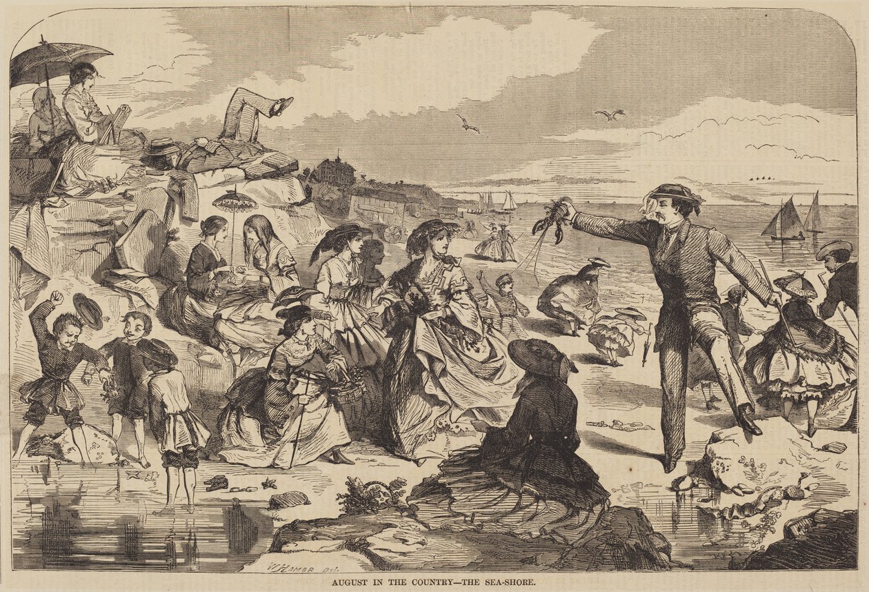 Sierpień na wsi - Brzeg morza, publikacja 1859. autorstwa Winslow Homer
