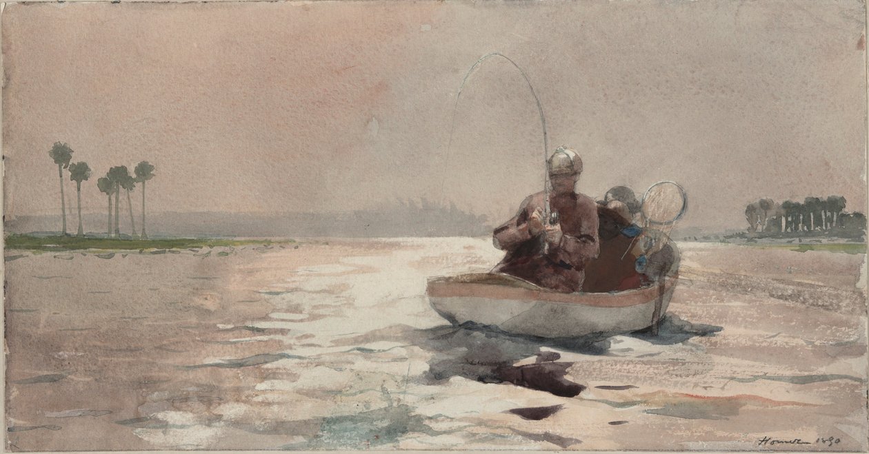 Wędkarstwo basowe - Floryda autorstwa Winslow Homer
