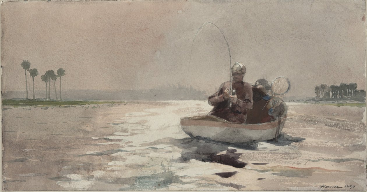 Wędkarstwo basowe - Floryda autorstwa Winslow Homer