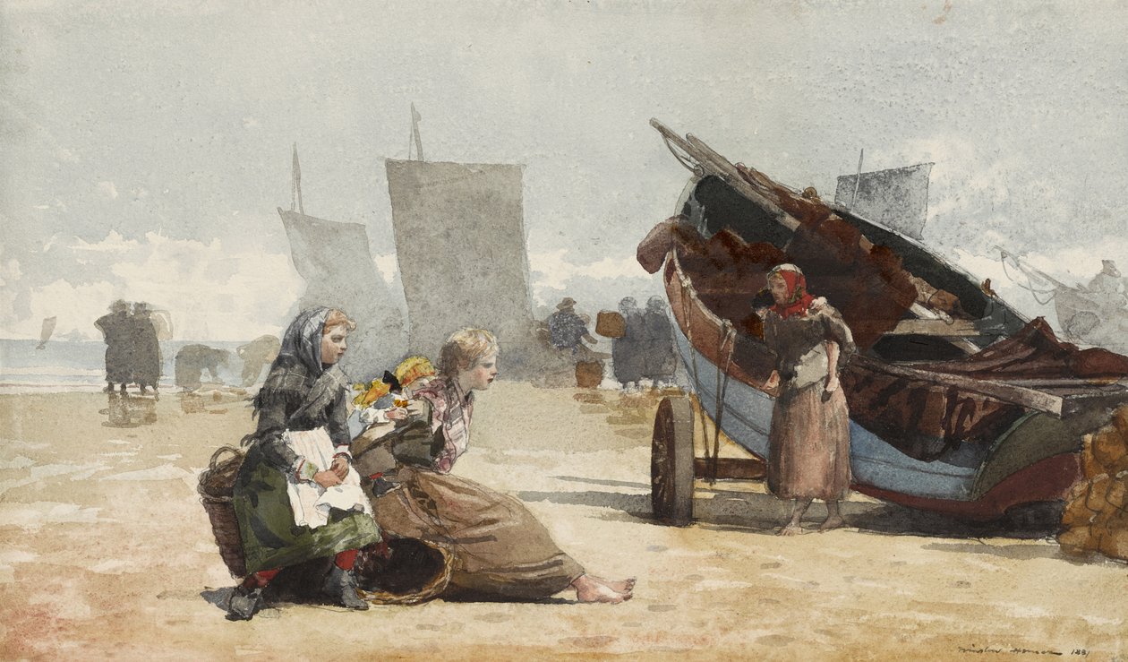 Scena na plaży, Cullercoats, 1881 autorstwa Winslow Homer