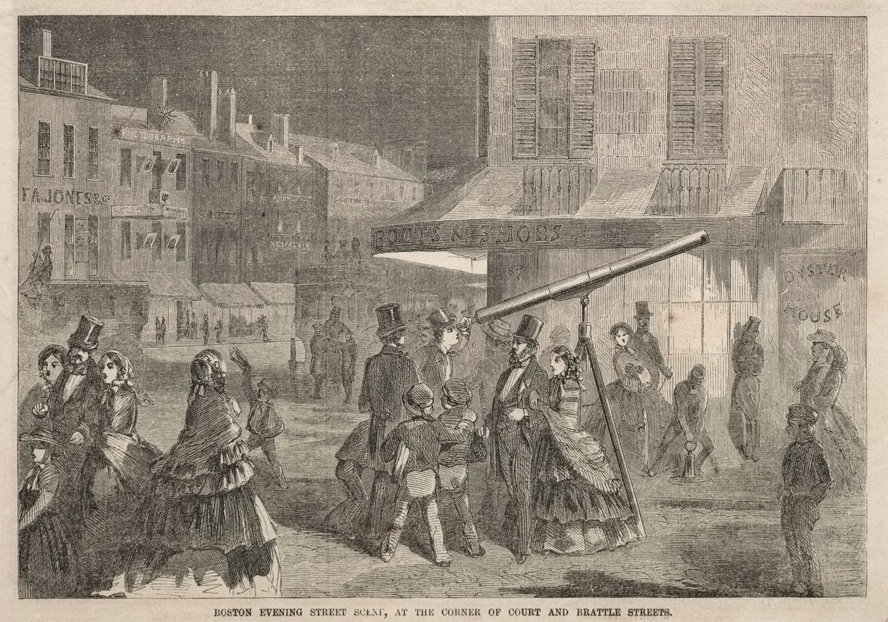 Wieczorna scena uliczna w Bostonie, na rogu ulic Court i Brattle autorstwa Winslow Homer