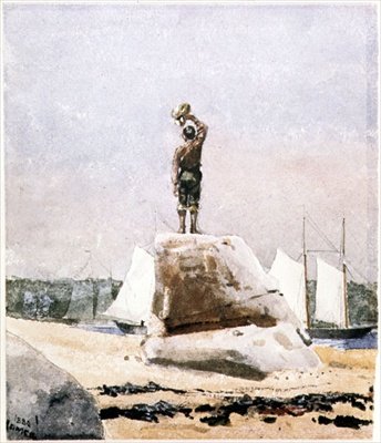 Chłopiec witający szkunery autorstwa Winslow Homer