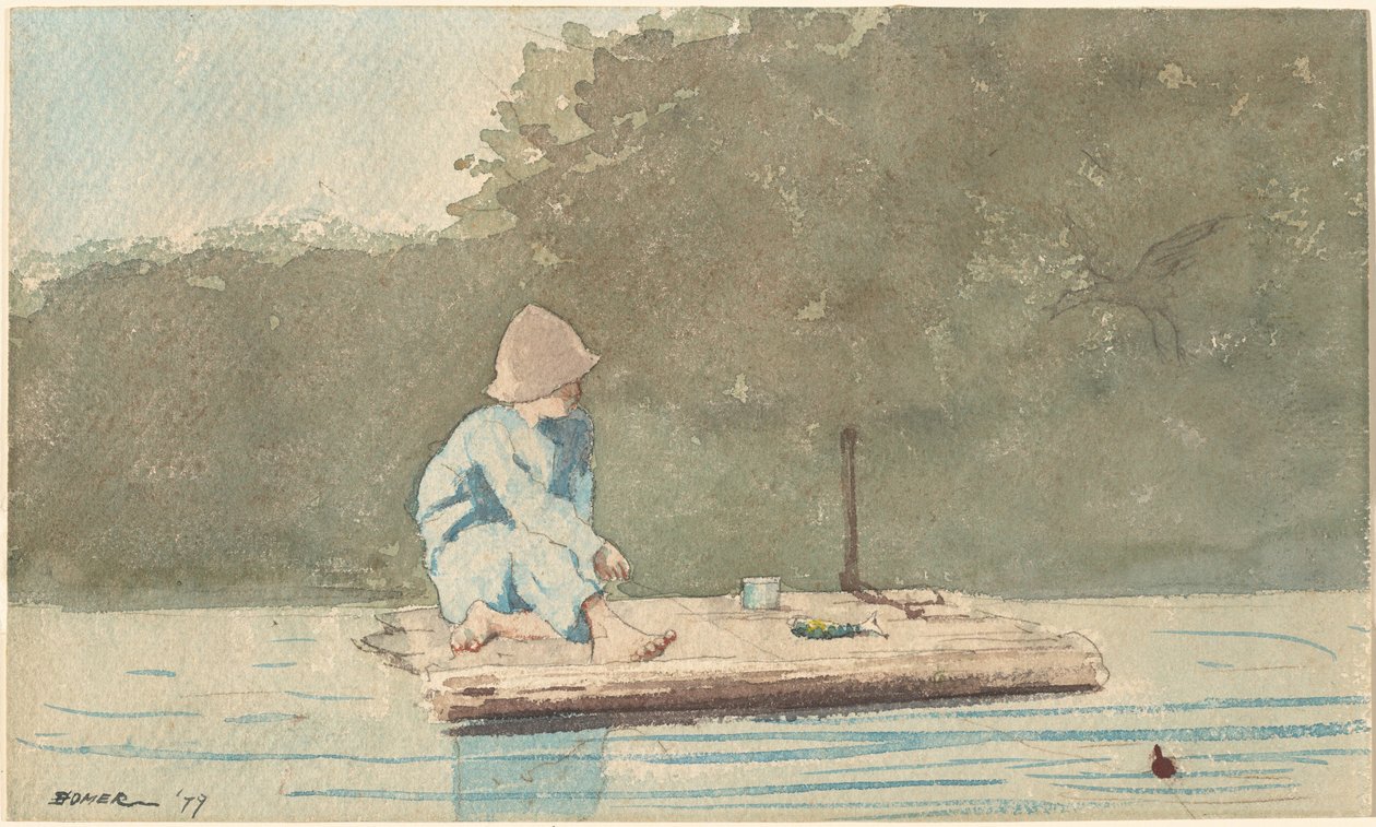Chłopiec na tratwie autorstwa Winslow Homer