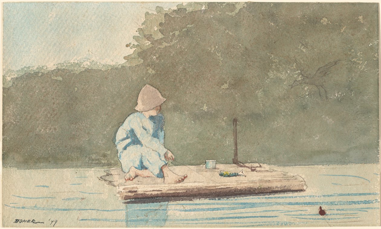 Chłopiec na tratwie autorstwa Winslow Homer