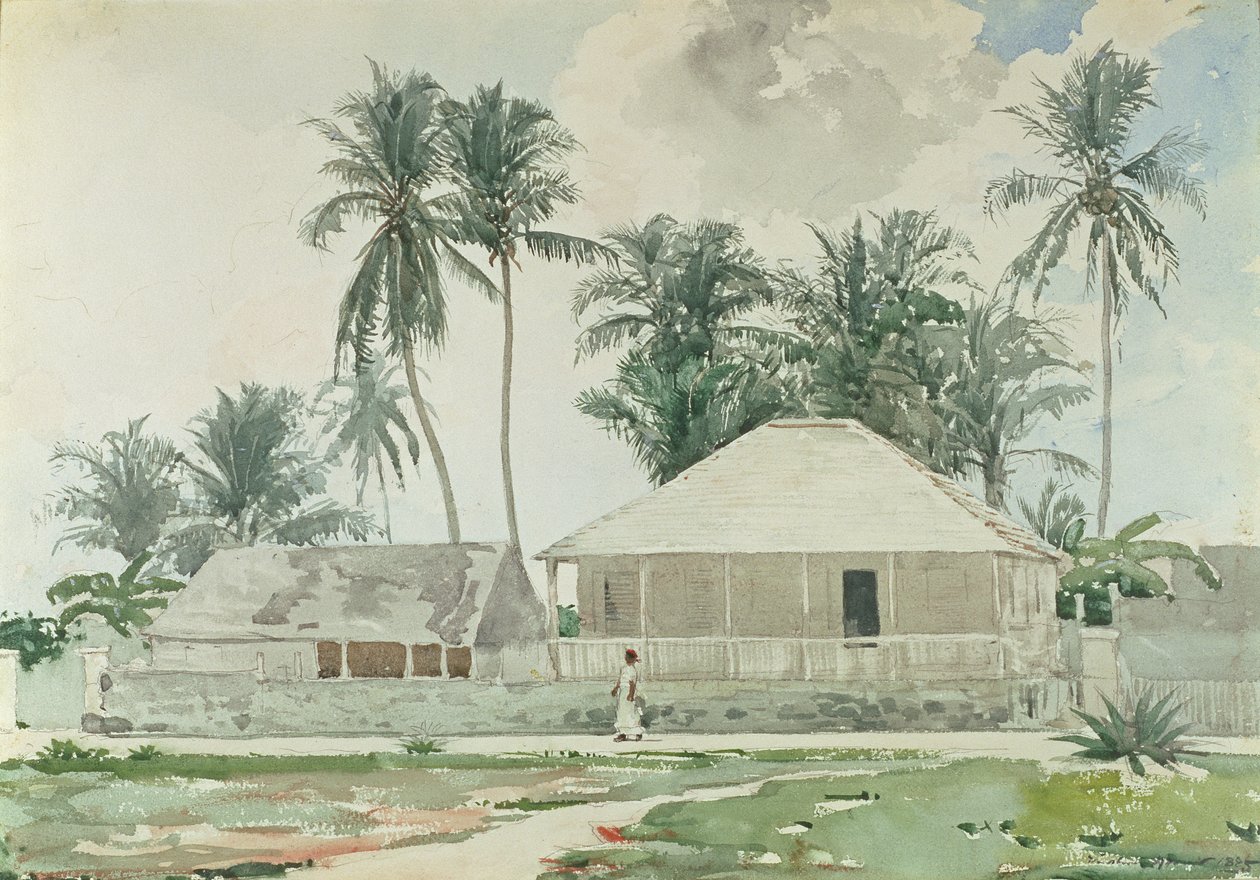 Kabiny, Nassau, 1885 (toaleta i ołówek na papierze) autorstwa Winslow Homer