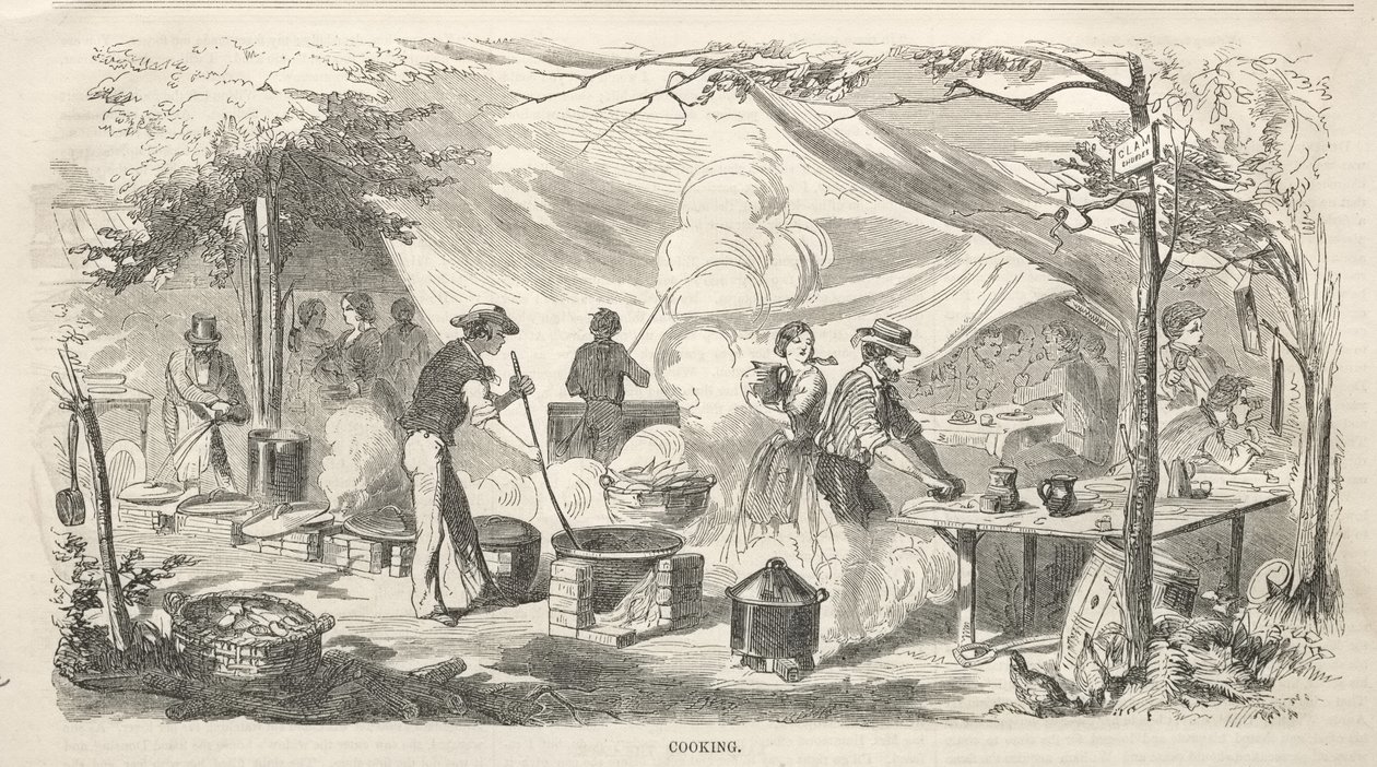 Szkice z obozu: Gotowanie autorstwa Winslow Homer