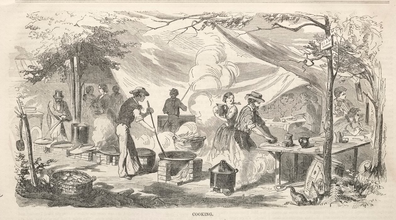 Szkice ze spotkania obozowego: Gotowanie, 1858. autorstwa Winslow Homer