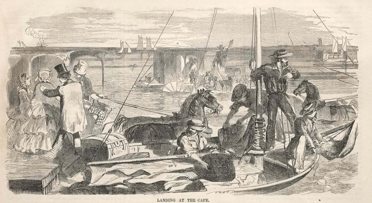Szkice ze spotkania obozowego:  Lądowanie na przylądku autorstwa Winslow Homer