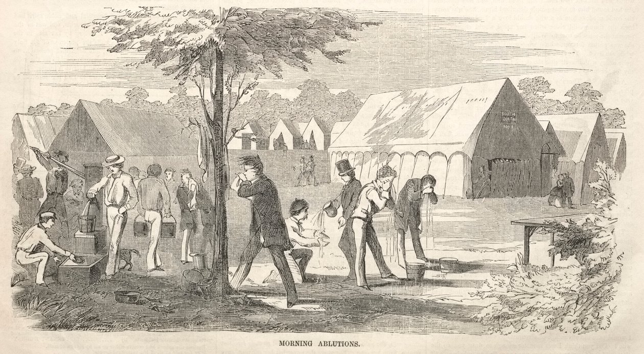 Szkice ze spotkania obozowego: poranne ablucje, 1858. autorstwa Winslow Homer
