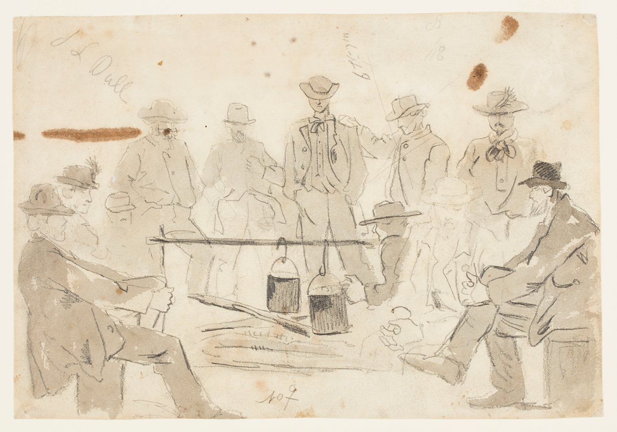 Ognisko z Żołnierzami autorstwa Winslow Homer