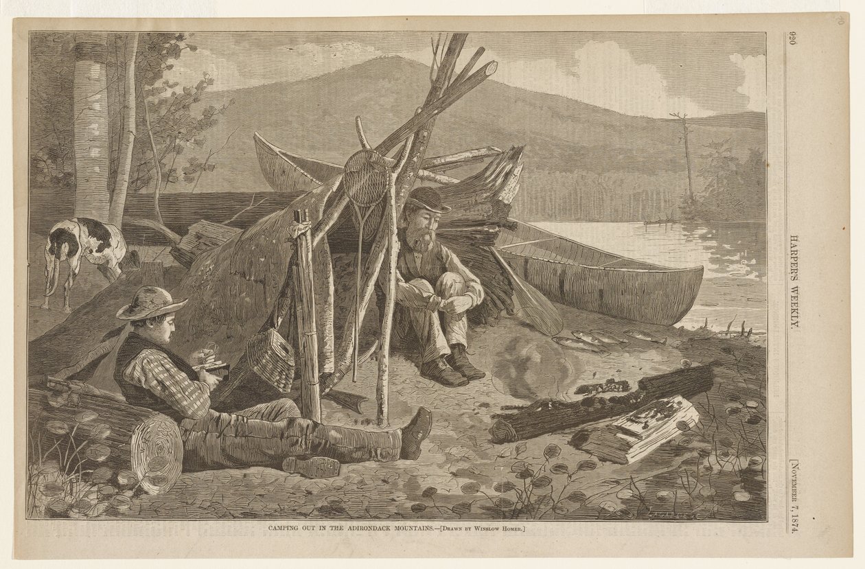 Biwakowanie w górach Adirondack autorstwa Winslow Homer