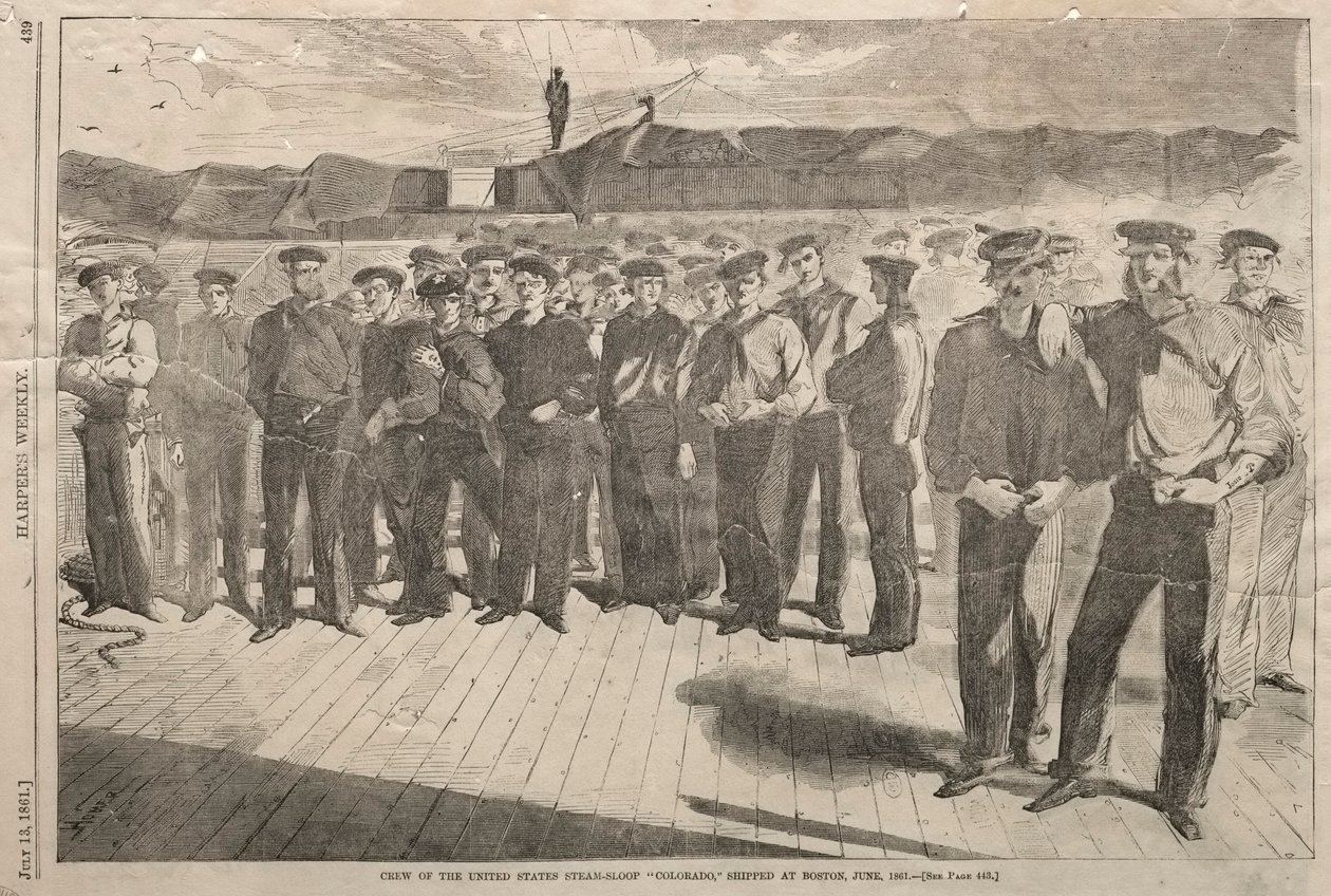 Załoga United States Steam-Sloop Colorado, wysłana do Bostonu, czerwiec 1861, 1861. autorstwa Winslow Homer