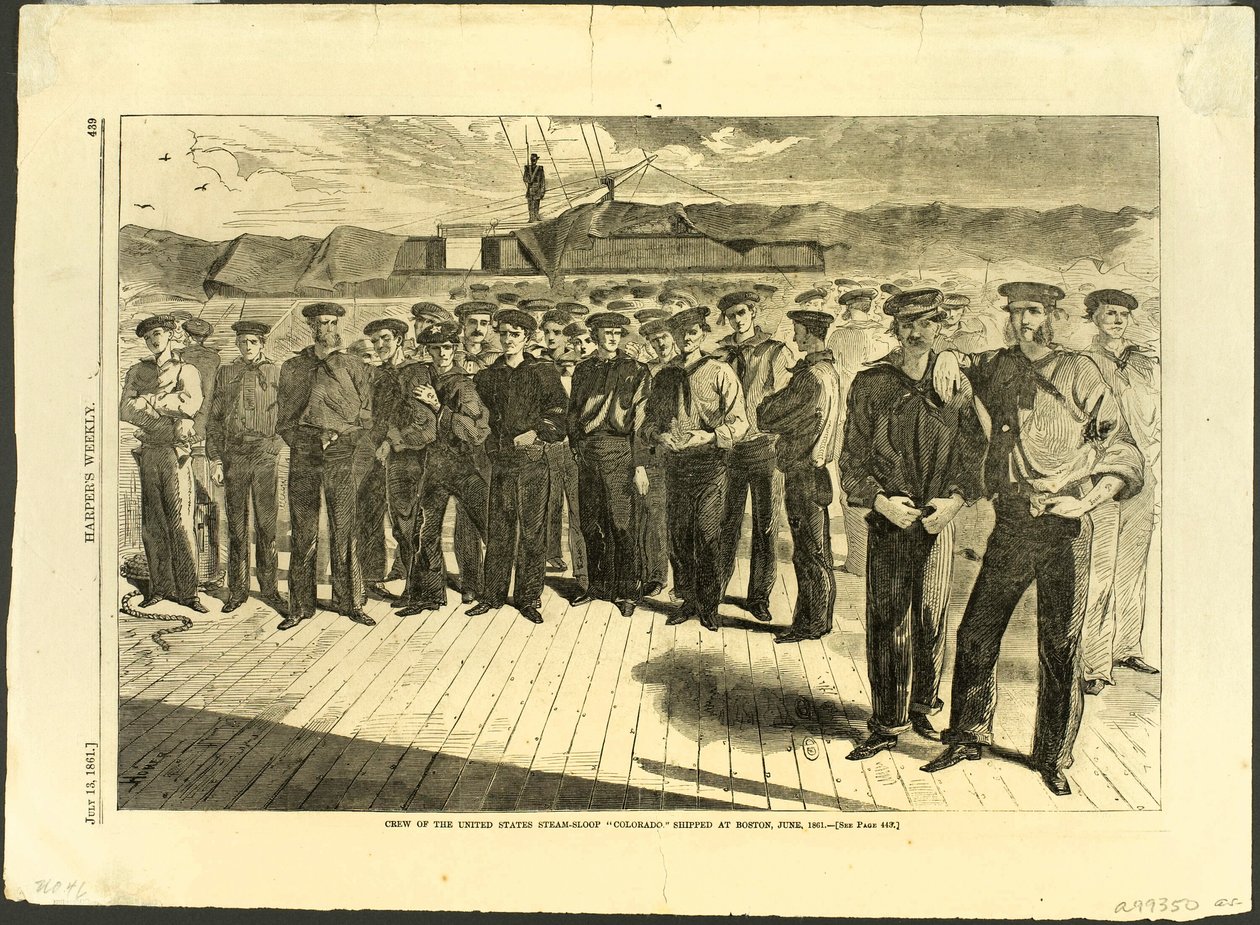 Załoga amerykańskiego statku parowego "Colorado" wysłanego do Bostonu w czerwcu 1861 r. autorstwa Winslow Homer