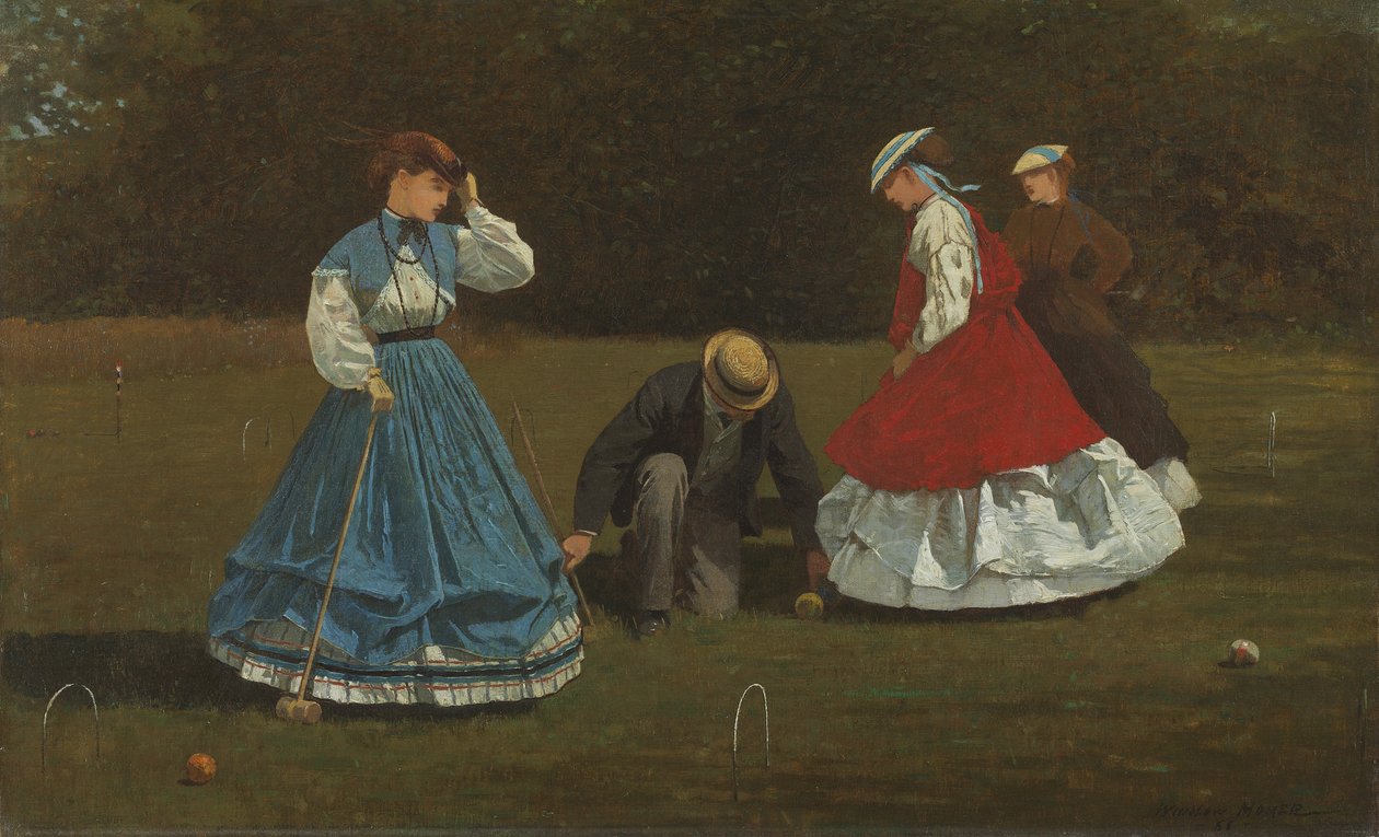 Scena krokieta, 1866 autorstwa Winslow Homer