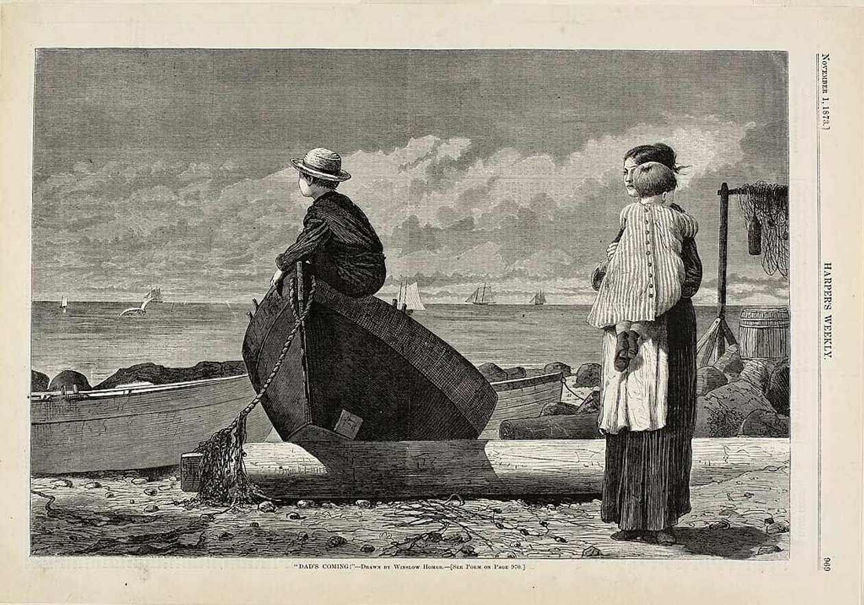 "Tata przyjeżdża!" autorstwa Winslow Homer