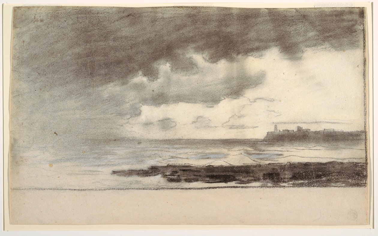 Rysunek, zatoka w Cullercoats, Anglia, 1881 r. autorstwa Winslow Homer