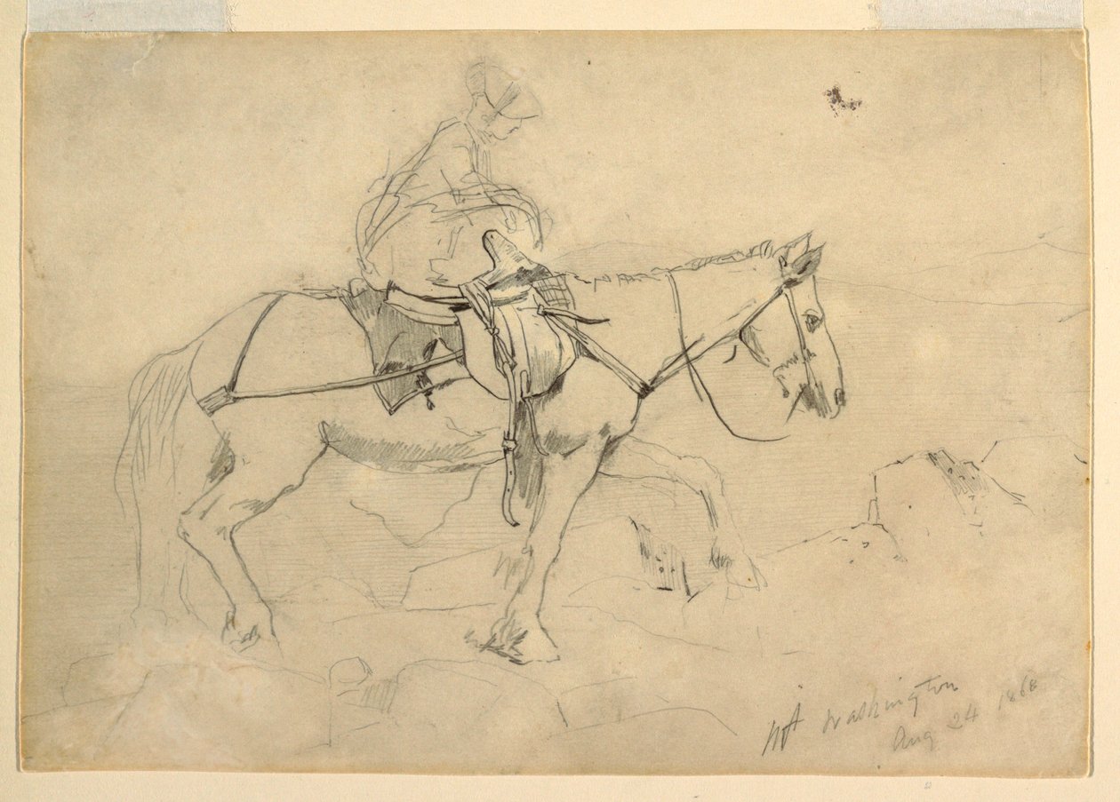 Rysunek, studium do "Bridle Path, White Mountains", 24 sierpnia 1868 r. autorstwa Winslow Homer