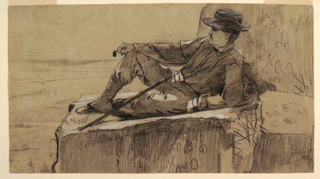 Rysunek, studium do "Odpoczywającego alpinisty", 1868-69 autorstwa Winslow Homer