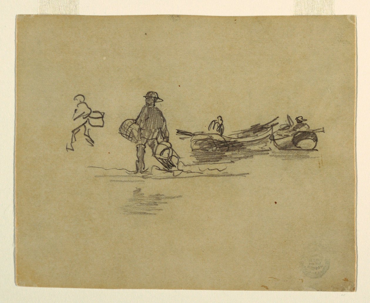 Rysunek, Dwóch rybaków, Anglia, 1881-82 autorstwa Winslow Homer