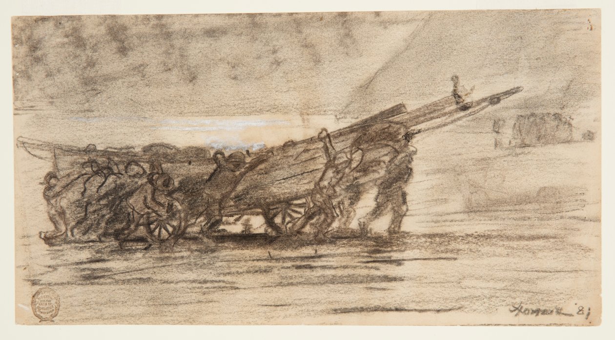 Rybacy na plaży, Cullercoats, Anglia autorstwa Winslow Homer