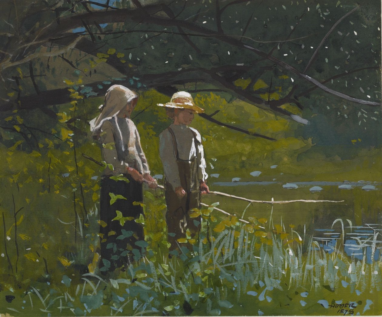 Wędkarstwo autorstwa Winslow Homer