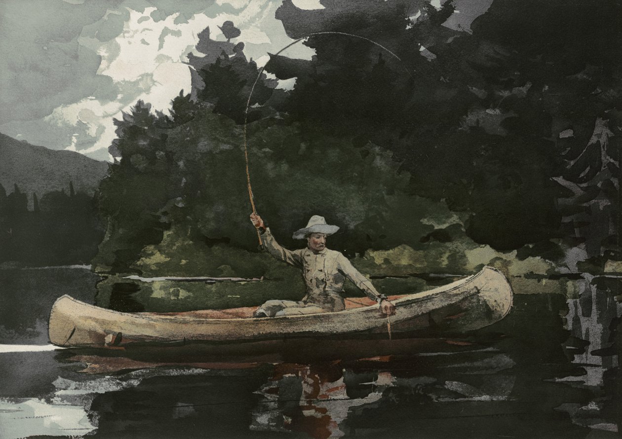 Fishing in the North Woods, wyd. L. Prang & Co., 1896 autorstwa Winslow Homer