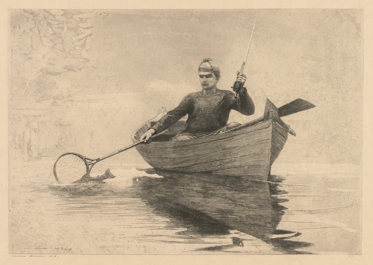 Wędkarstwo muchowe, 1889. autorstwa Winslow Homer
