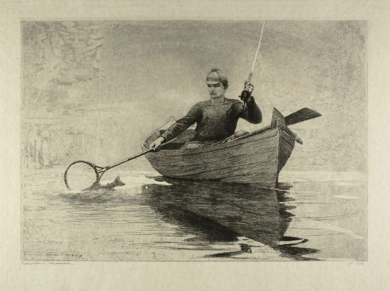Wędkarstwo muchowe, jezioro Saranac autorstwa Winslow Homer