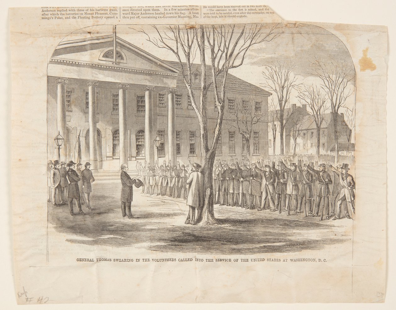 Generał Thomas Swearing in the Volunteers Called to the Service of the United States w Waszyngtonie autorstwa Winslow Homer