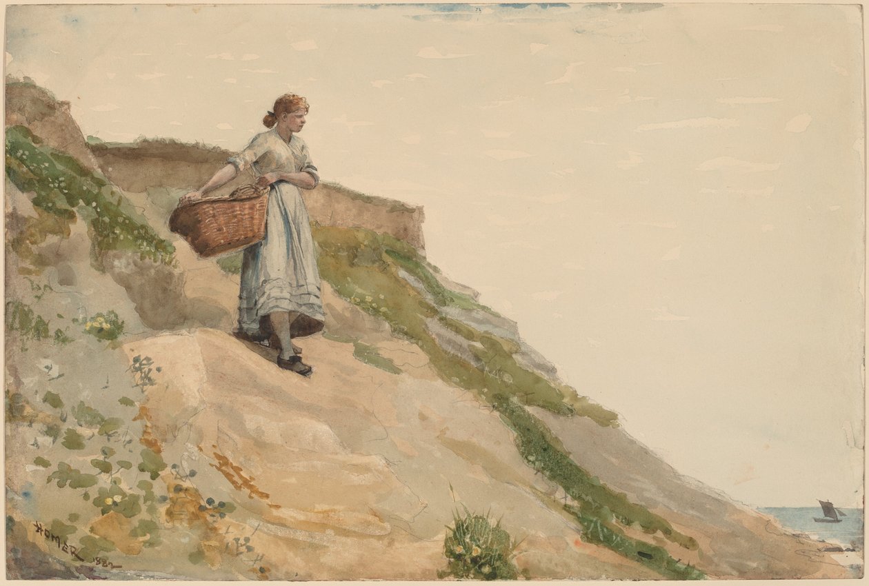 Dziewczyna niosąca koszyk autorstwa Winslow Homer