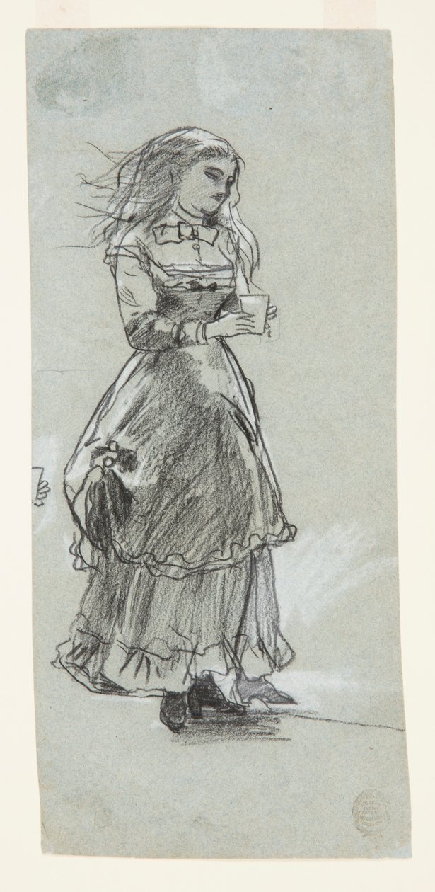 Dziewczyna trzymająca szklankę autorstwa Winslow Homer