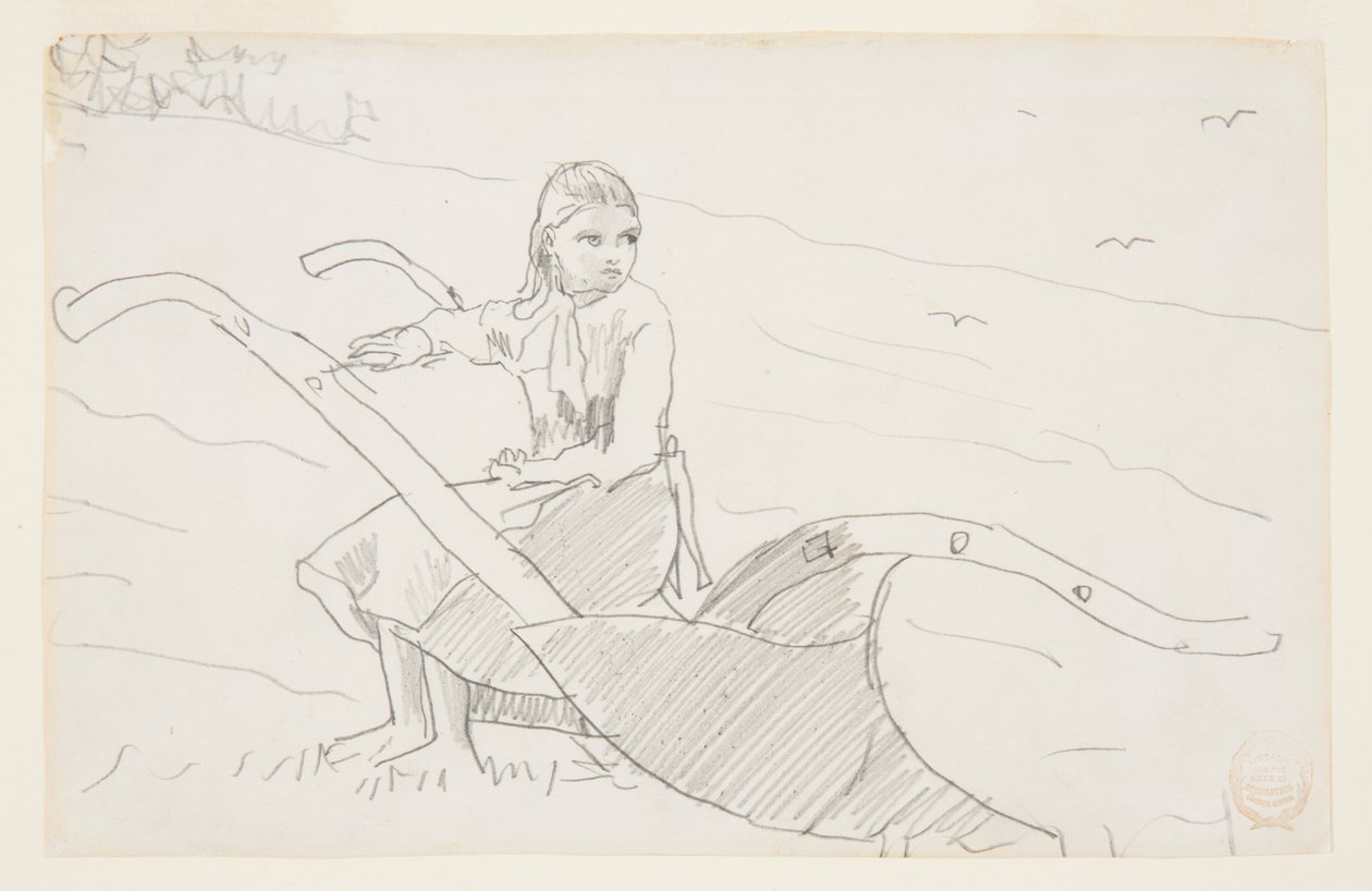 Dziewczyna siedząca na pługu autorstwa Winslow Homer