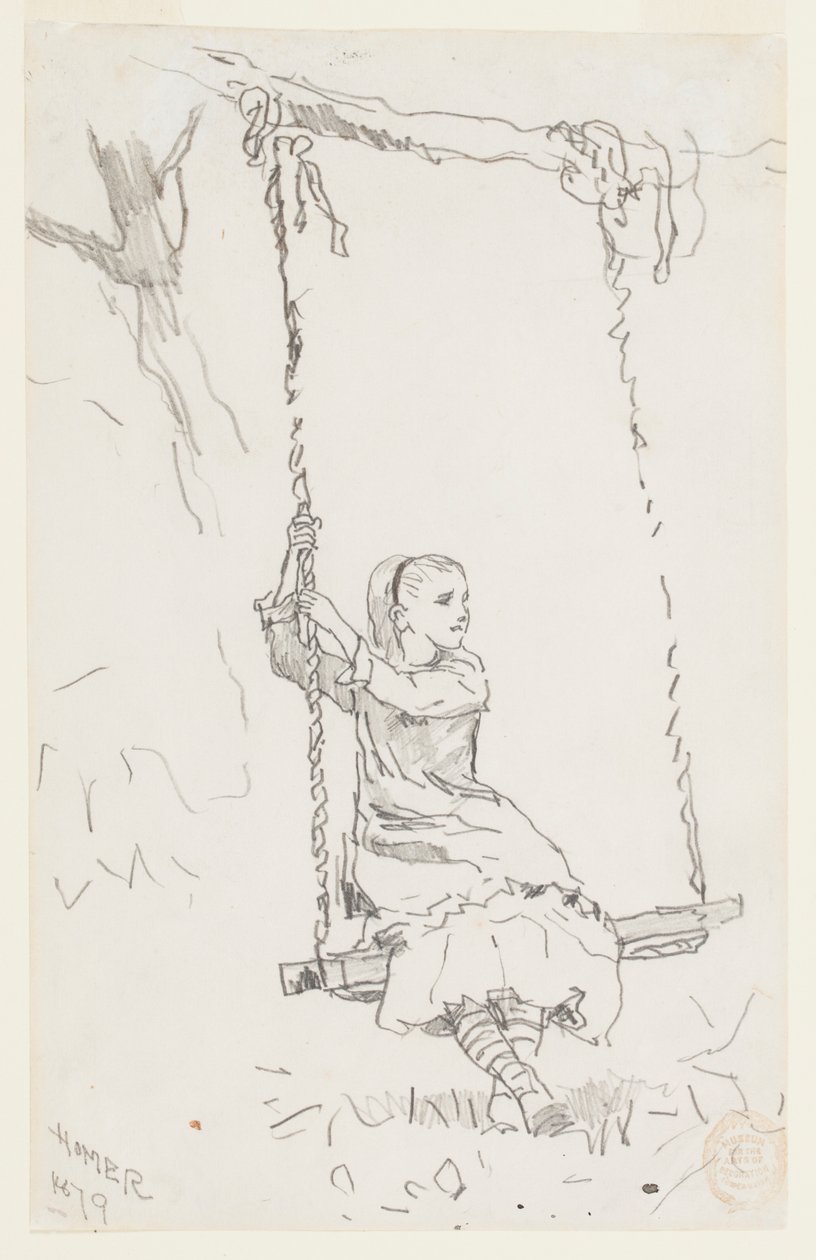 Dziewczyna na huśtawce autorstwa Winslow Homer