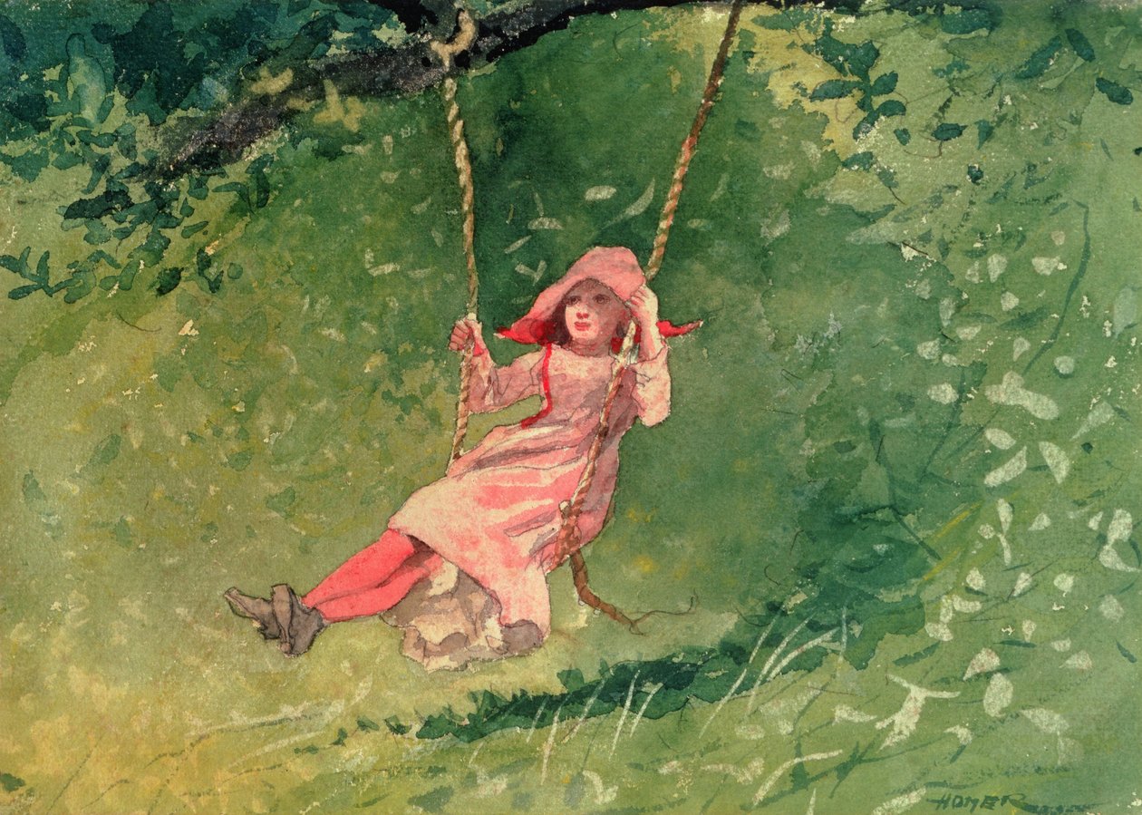 Dziewczyna na huśtawce autorstwa Winslow Homer