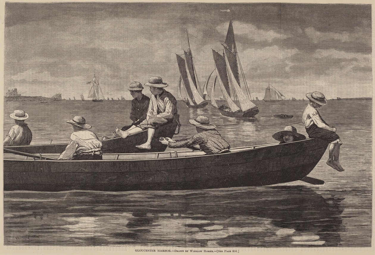 Gloucester Harbor, opublikowana w 1873 r. autorstwa Winslow Homer
