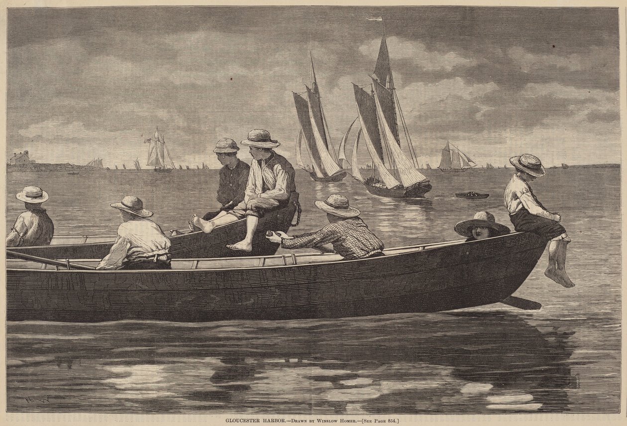 Gloucester Harbor, opublikowana w 1873 r. autorstwa Winslow Homer