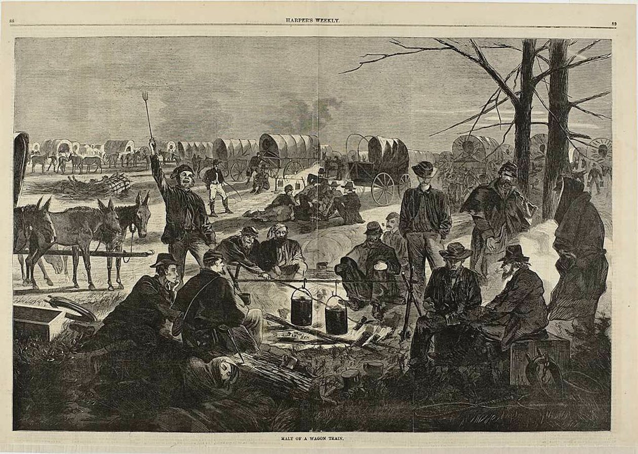 Zatrzymanie pociągu z wagonami autorstwa Winslow Homer