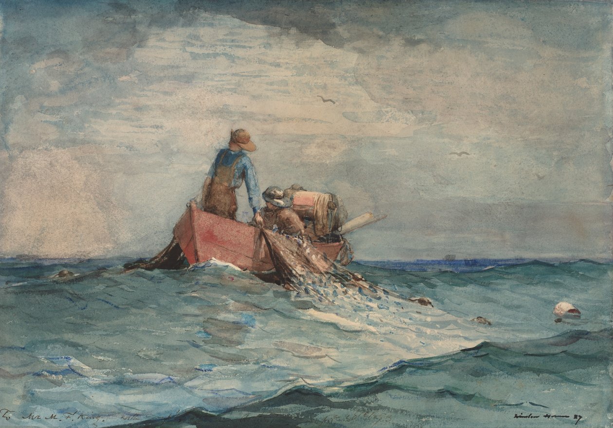 Ciągnięcie w sieciach, 1887. autorstwa Winslow Homer