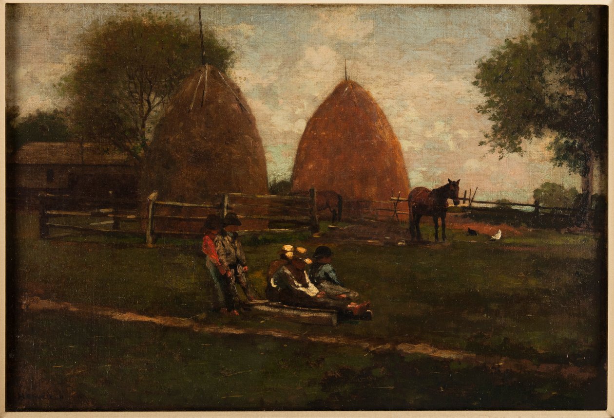 Stogi siana i dzieci autorstwa Winslow Homer