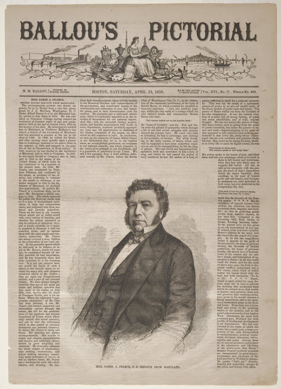 Szanowny James A. Pearce, senator USA z Marylandu autorstwa Winslow Homer