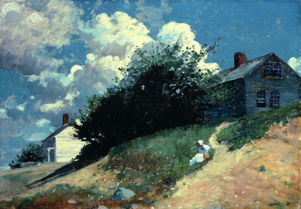Domy na wzgórzu, 1879 autorstwa Winslow Homer