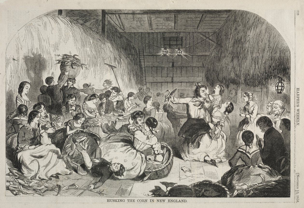 Łuskanie kukurydzy w Nowej Anglii autorstwa Winslow Homer