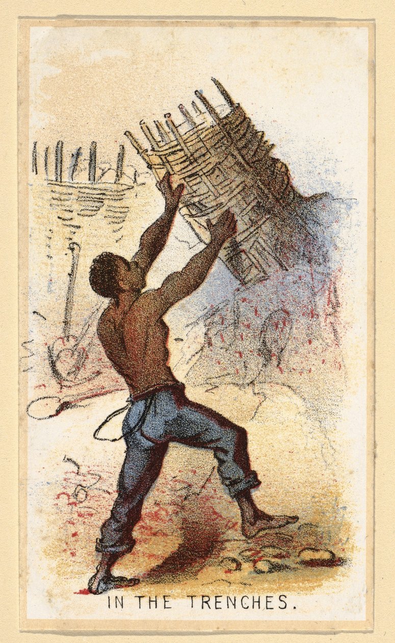 W Okopach z serii kart kolekcjonerskich Życie w obozie, wyd. 1864 (kolor lito) autorstwa Winslow Homer