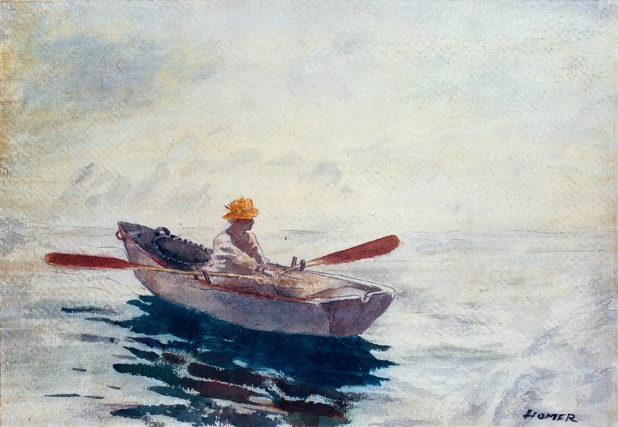 W łodzi (akwarela, ołówek i długopis na papierze) autorstwa Winslow Homer