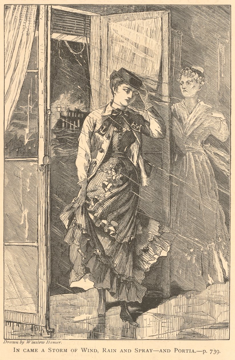 Nadeszła burza wiatru, deszczu i mgiełki - i Portia., z Galaktyki, grudzień 1869 autorstwa Winslow Homer
