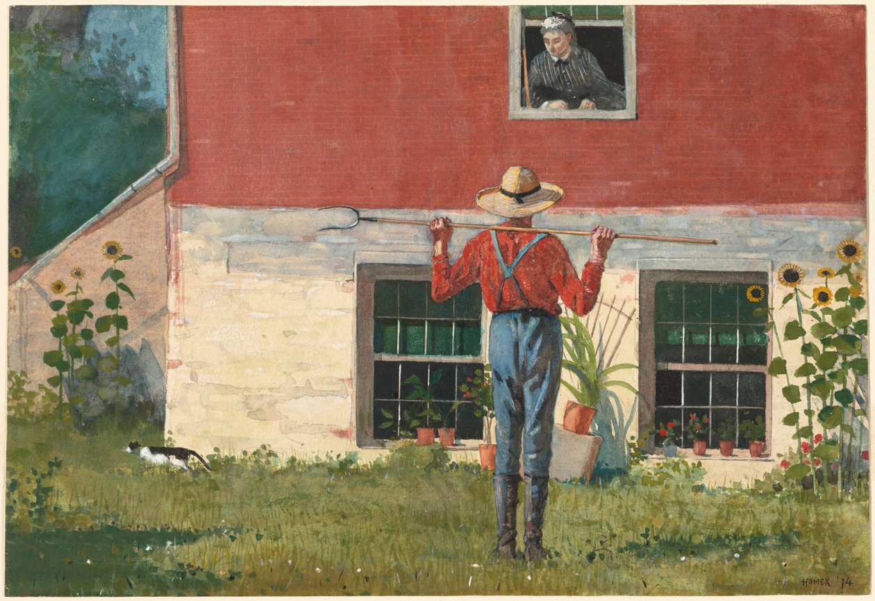 W ogrodzie (rustykalne zaloty) autorstwa Winslow Homer