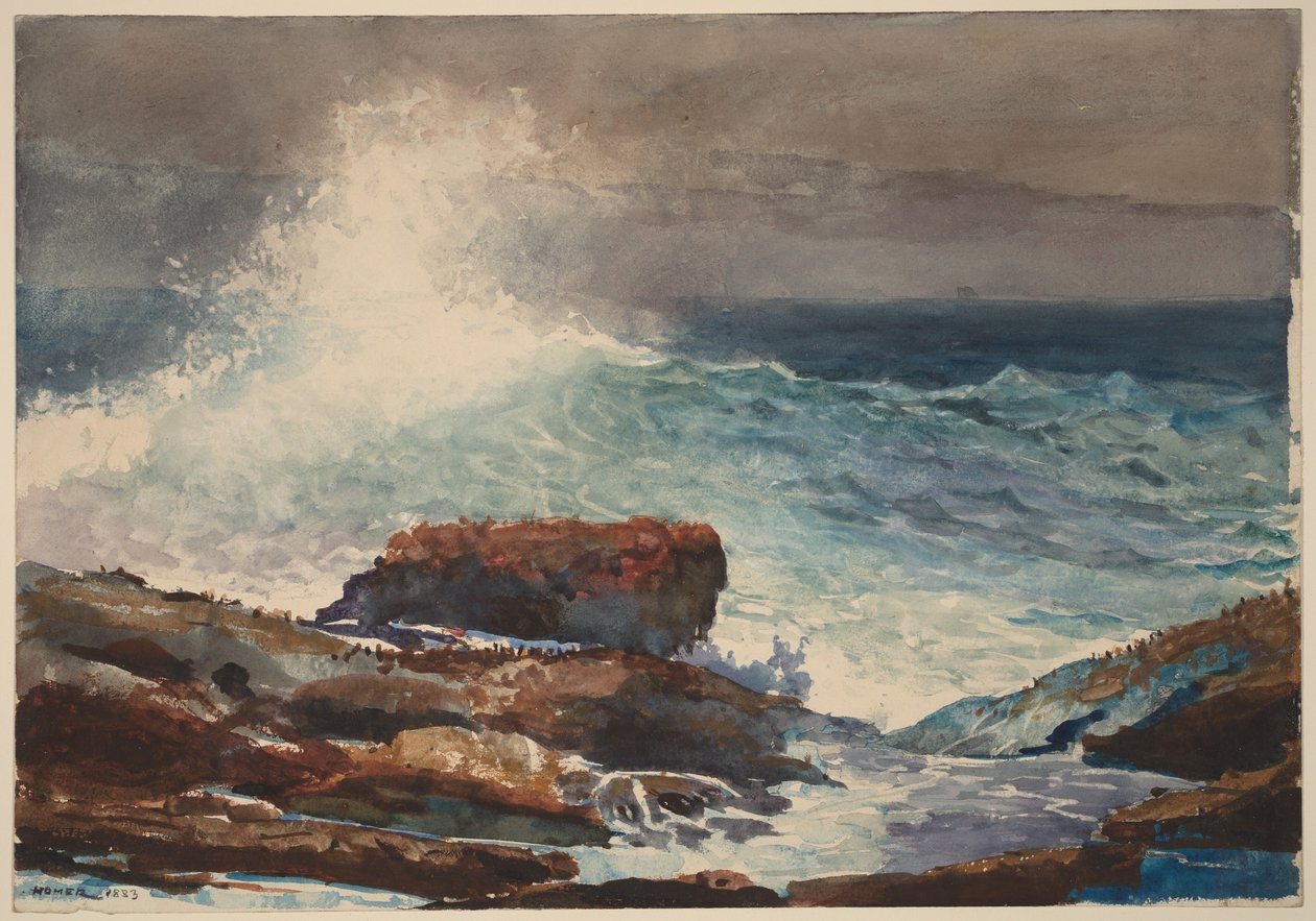 Nadchodzący przypływ, Scarboro, Maine autorstwa Winslow Homer