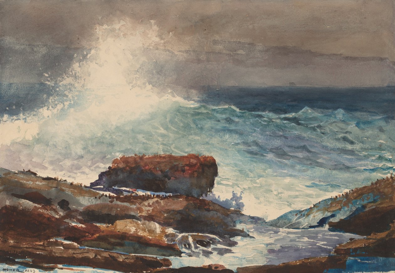 Przypływ, Scarborough, Maine, 1883. autorstwa Winslow Homer