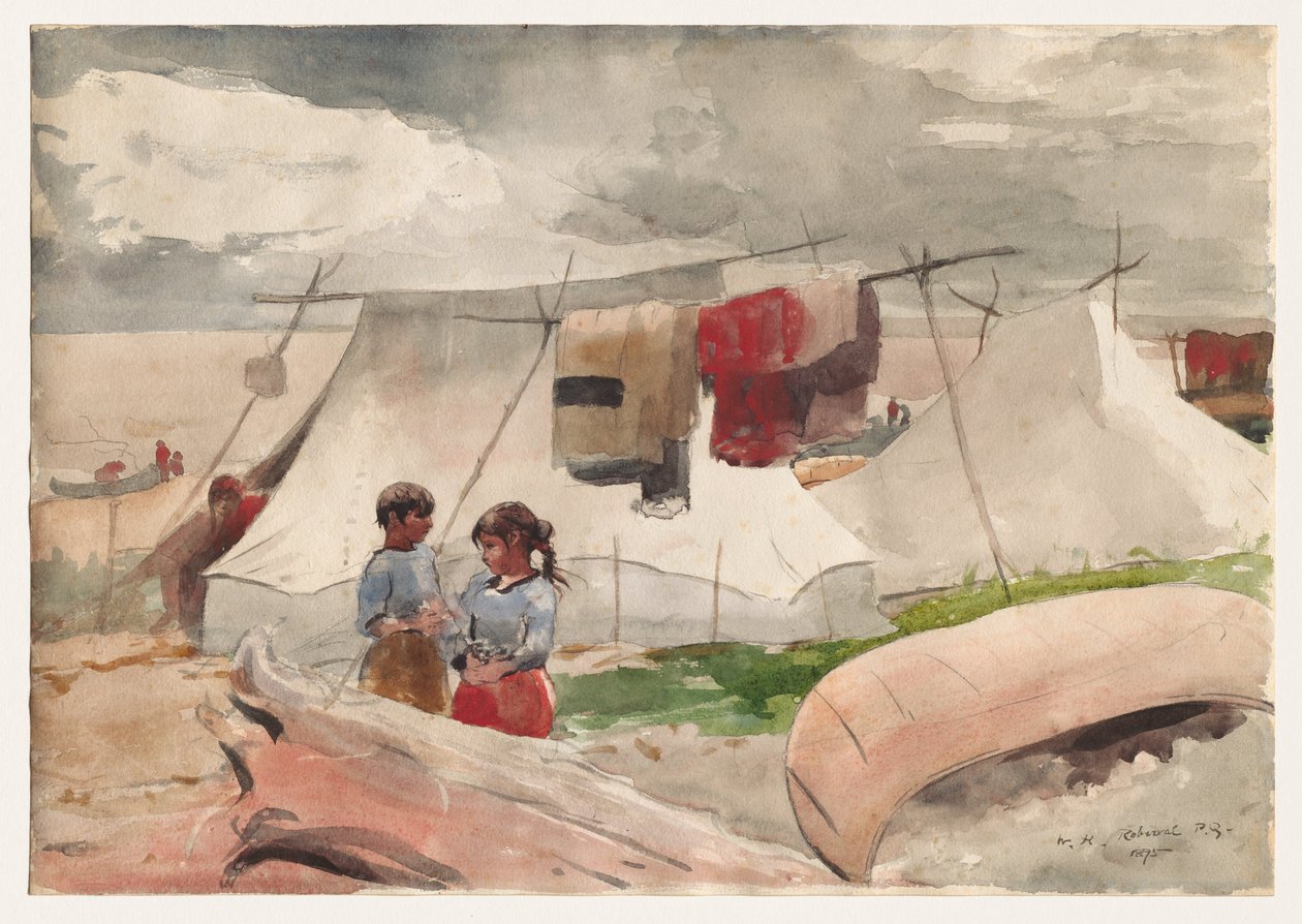 Indian Camp, Roberval, P.Q. autorstwa Winslow Homer